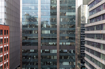 Fototapeta premium Modern office towers and city buildings in daylight Montreal 