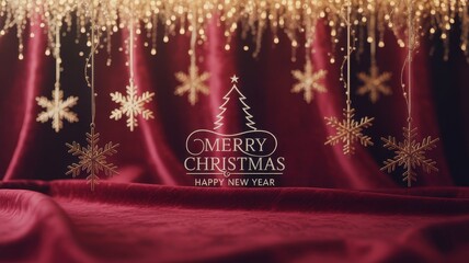 Elegant christmas decoration with warm lights and snowflake ornaments