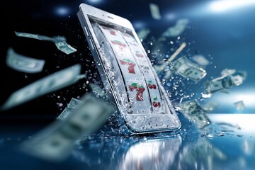 Slot machine bursting from phone