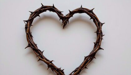 Elegant Heart Curved Thorns Pastel Surface