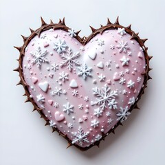 Elegant Thorn Heart with Icy Snowflake Details