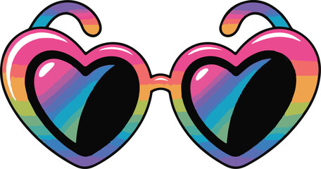 Heart Sunglasses Vector | Valentine Fashion Illustration