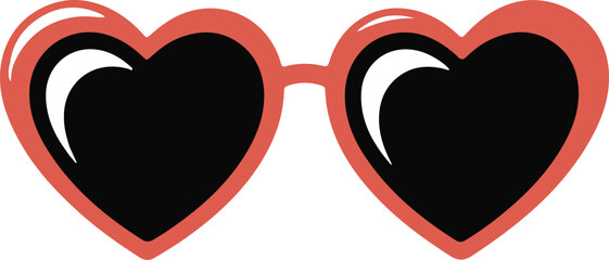 Heart Sunglasses Vector | Valentine Fashion Illustration