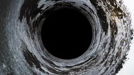 Video A close-up of a black pipe with a single hole drilled into it