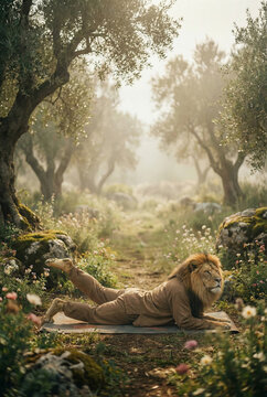 ion doing yoga surrounded by beautiful nature