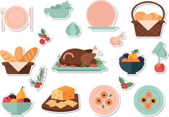 Festive Thanksgiving Feast A Sticker Collection of Holiday Food