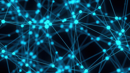 Digital network connection, abstract data communication, futuristic tech background