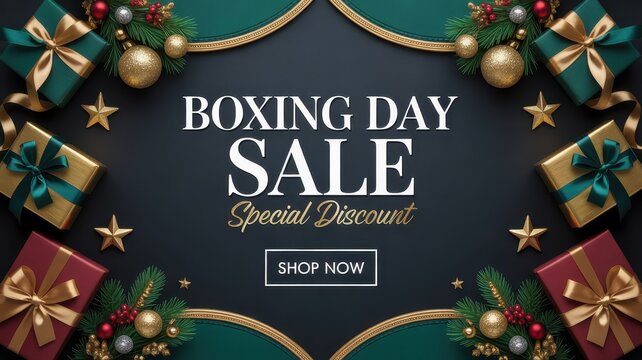 Boxing day sale special discount festive gifts and ornaments