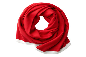 Red Knitted Winter Scarf for Men and Women  isolated on white background. Winter Scarf illustration on white .