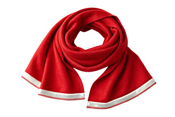 Red Knitted Winter Scarf for Men and Women  isolated on white background. Winter Scarf illustration on white .