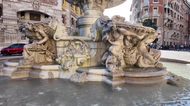 Fountain in the Copped&egrave; district of Rome, Italy, ornate architectural detail with eclectic style and artistic atmosphere