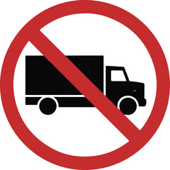 No Trucks Allowed Road Sign