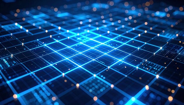Tech Inspired Glow On Digital Crossword Board