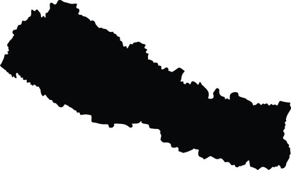 Obraz premium Black silhouette of nepal map isolated on a white background vector illustration