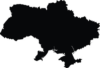 Fototapeta premium Silhouetted map of ukraine showing the countrys geographic borders and shape vector illustration