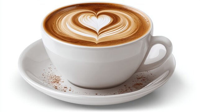 A skilled barista creates stunning latte art featuring a heart shape in creamy foam atop a rich espresso drink. This warm beverage delights coffee enthusiasts everywhere.