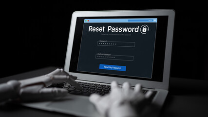 An AI assistant guides the user through a secure password reset process. This interface ensures the...