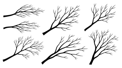 Set of bare tree branches in a stylized artistic illustration