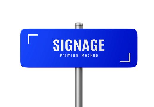 Street Direction Sign Mockup PSD Template
