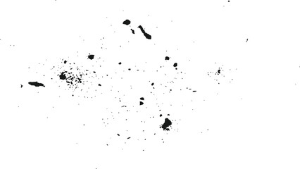 Black Ink Splatter Effect Overlays Grunge Paint Drip Texture Isolated on Transparent Background