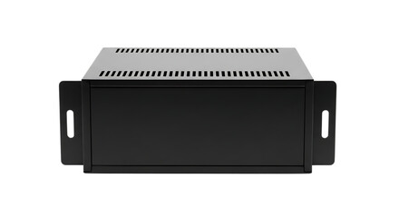 Black metal rackmount enclosure server chassis for electronic equipment transparent background