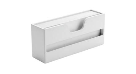 White business card holder modern office supply for desk organization transparent background