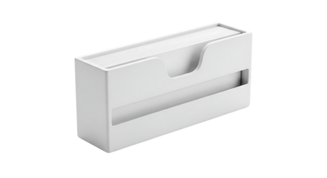 White business card holder modern office supply for desk organization transparent background