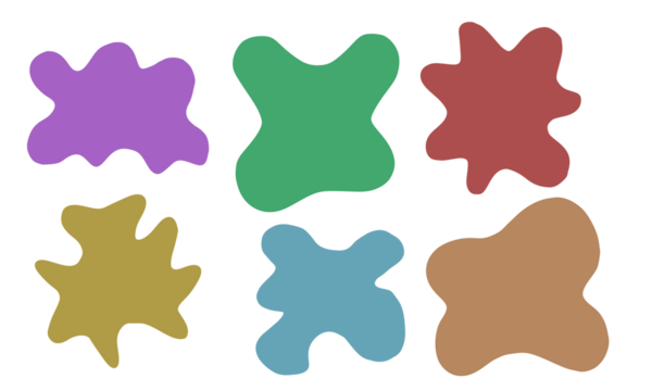 Abstract colorful liquid blob shapes vector illustration set on white background