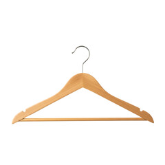 Wooden clothes hanger simple design for wardrobe organization transparent background