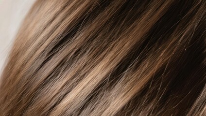 Fototapeta premium Close-up of Brunette Hair with Highlights - A Study in Texture and Color.