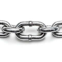 Obraz premium Strength in Unity: A close-up view of a robust metal chain, symbolizing connection, reliability, and the power of combined elements, demonstrating the strength of interconnectedness.