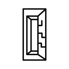 Partially Open Door Line Icon