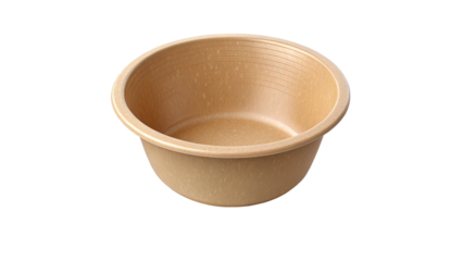 Empty Disposable Biodegradable Fiber Bowl Isolated on Transparent Background