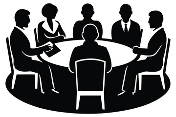 group discussion vector icon silhouette illustrati