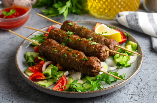 Grilled homemade lula kebab delicious