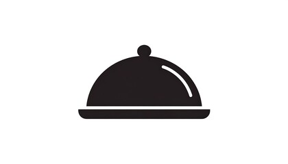 Fototapeta premium Food Cloche Icon - Elegant Serving Dish Symbol.