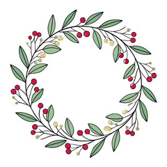Obraz premium Christmas Wreath Outline
