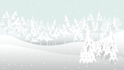 Christmas snowy winter landscape background