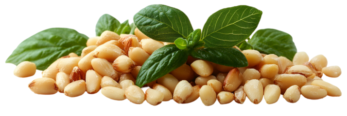 Light beige food items with green herbs