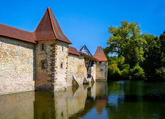 Medieval city wall of the historic town Weissenburg