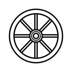 Fototapeta premium Outline Icon of a Classic Spoked Wheel