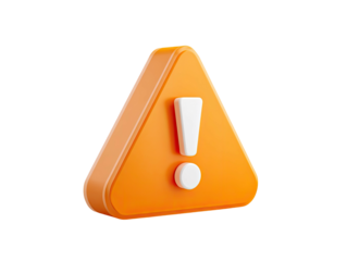 Orange warning sign with white exclamation mark on black
