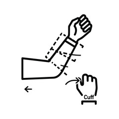 Arm and Hand Diagram with Cuff Adjustment or Sleeve Rolling Motion