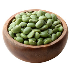 Light green beans in wooden bowl healthy food image