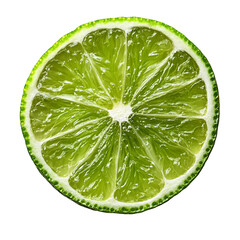 Lime slice close up food image isolated