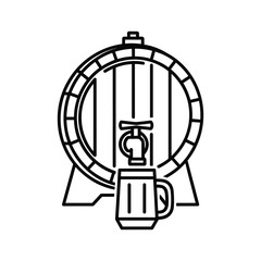 Beer Barrel with Tap and Mug Icon