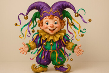 Fototapeta premium Whimsical Carnival Jester