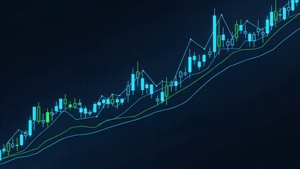 Dynamic Candlestick Chart Illustrating Financial Market Trends and Analysis