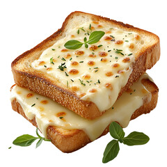 Melted cheese on toasted bread food photography