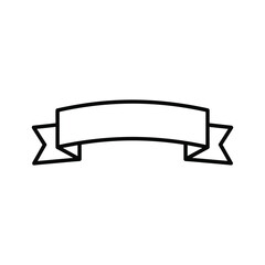 Simple Blank Outline Ribbon Banner Icon